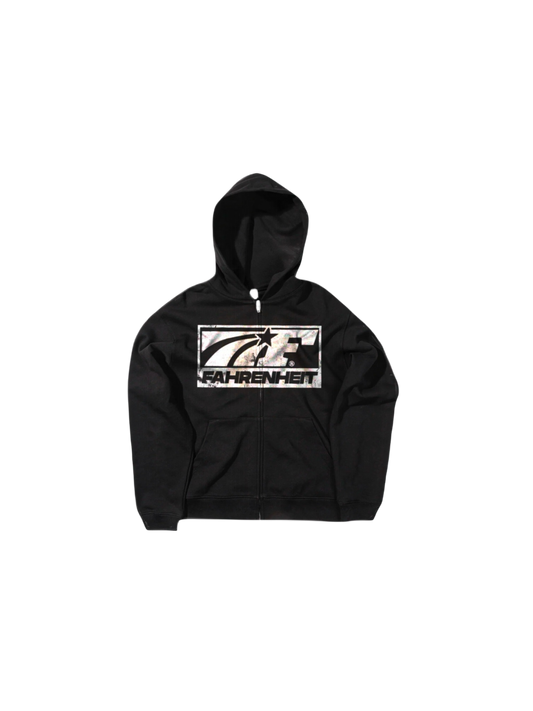 Black Hot Winters Zip-Up Hoodie