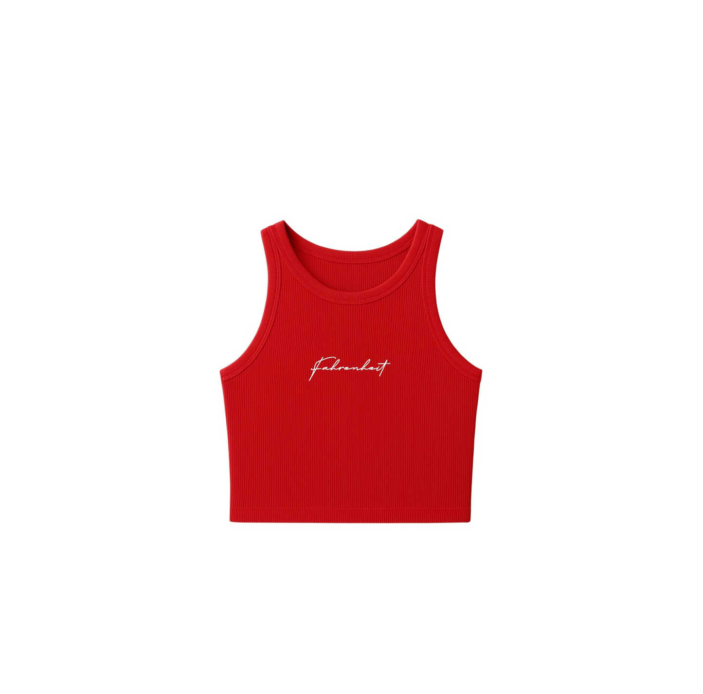 Women’s Red Round Neck Fahrenheit Tank-Top